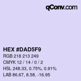 颜色代码: HEX #DAD5F9 | qconv.com
