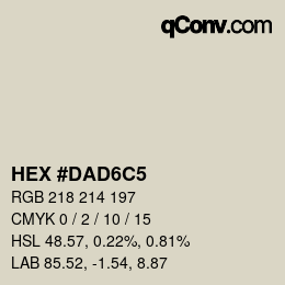 カラーコード: HEX #DAD6C5 | qconv.com