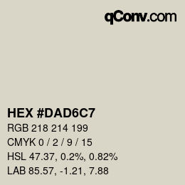 Color code: HEX #DAD6C7 | qconv.com