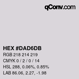 Color code: HEX #DAD6DB | qconv.com