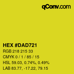 Color code: HEX #DAD721 | qconv.com