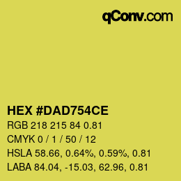 カラーコード: HEX #DAD754CE | qconv.com