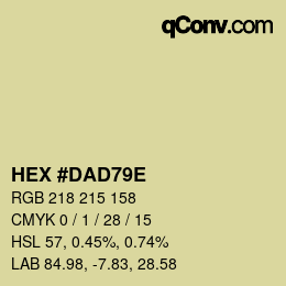 Color code: HEX #DAD79E | qconv.com