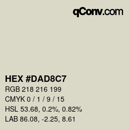 Color code: HEX #DAD8C7 | qconv.com