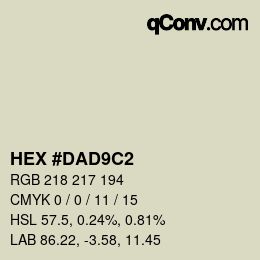 Color code: HEX #DAD9C2 | qconv.com