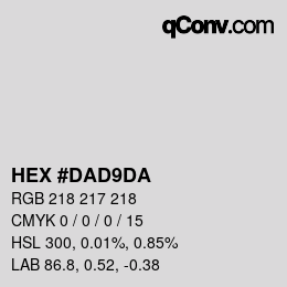 カラーコード: HEX #DAD9DA | qconv.com