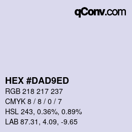 カラーコード: HEX #DAD9ED | qconv.com