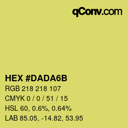 Color code: HEX #DADA6B | qconv.com