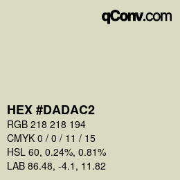 カラーコード: HEX #DADAC2 | qconv.com