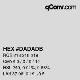 カラーコード: HEX #DADADB | qconv.com