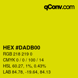 Color code: HEX #DADB00 | qconv.com