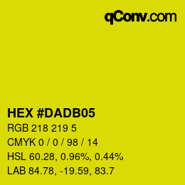 カラーコード: HEX #DADB05 | qconv.com