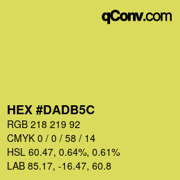 Color code: HEX #DADB5C | qconv.com