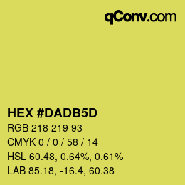 颜色代码: HEX #DADB5D | qconv.com