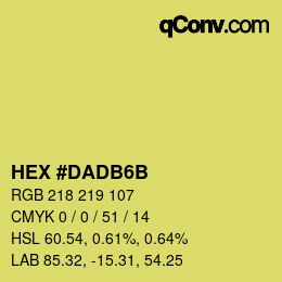 カラーコード: HEX #DADB6B | qconv.com