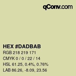 Color code: HEX #DADBAB | qconv.com