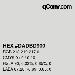カラーコード: HEX #DADBD900 | qconv.com