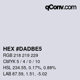 Color code: HEX #DADBE5 | qconv.com