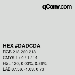 Color code: HEX #DADCDA | qconv.com