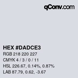 颜色代码: HEX #DADCE3 | qconv.com