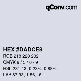 颜色代码: HEX #DADCE8 | qconv.com