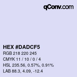 Color code: HEX #DADCF5 | qconv.com