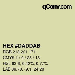 Color code: HEX #DADDAB | qconv.com