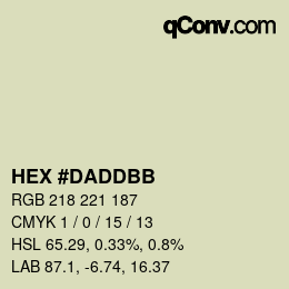 Color code: HEX #DADDBB | qconv.com