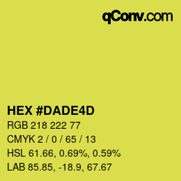 Color code: HEX #DADE4D | qconv.com