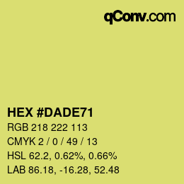 Color code: HEX #DADE71 | qconv.com