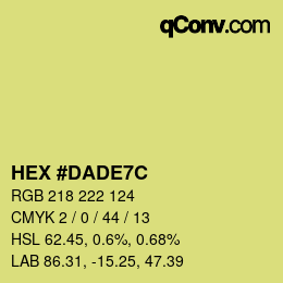 Color code: HEX #DADE7C | qconv.com