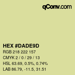 Color code: HEX #DADE9D | qconv.com