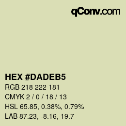 Color code: HEX #DADEB5 | qconv.com