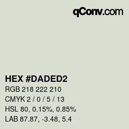 Color code: HEX #DADED2 | qconv.com