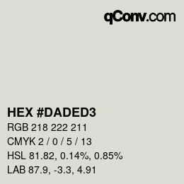 Color code: HEX #DADED3 | qconv.com