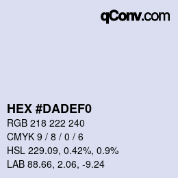 Color code: HEX #DADEF0 | qconv.com