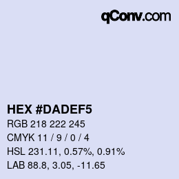 Color code: HEX #DADEF5 | qconv.com
