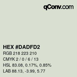 カラーコード: HEX #DADFD2 | qconv.com