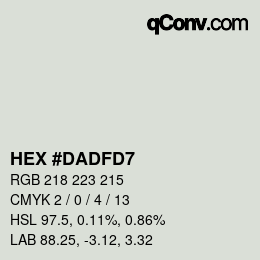 カラーコード: HEX #DADFD7 | qconv.com