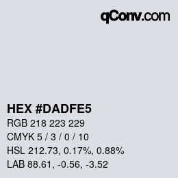 Code couleur: HEX #DADFE5 | qconv.com
