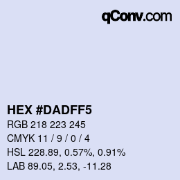 カラーコード: HEX #DADFF5 | qconv.com
