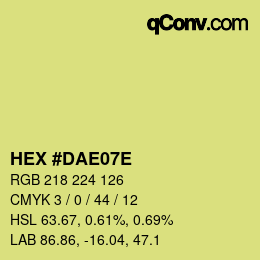 Color code: HEX #DAE07E | qconv.com