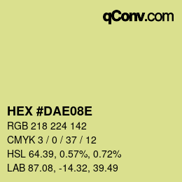 Color code: HEX #DAE08E | qconv.com