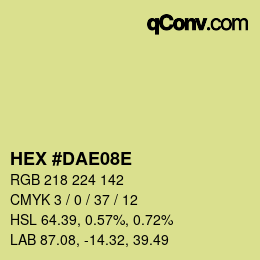 Code couleur: HEX #DAE08E | qconv.com