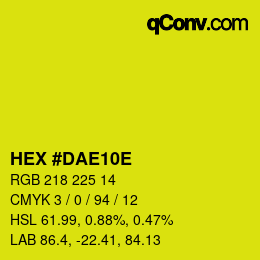 Color code: HEX #DAE10E | qconv.com