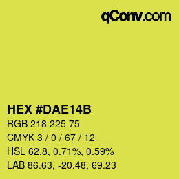 Color code: HEX #DAE14B | qconv.com