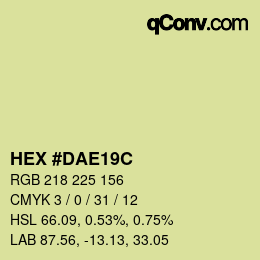 Color code: HEX #DAE19C | qconv.com