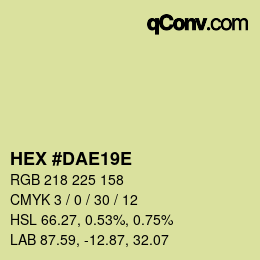 Color code: HEX #DAE19E | qconv.com