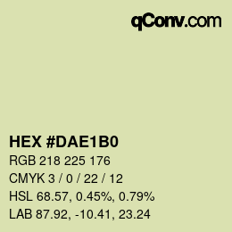Color code: HEX #DAE1B0 | qconv.com