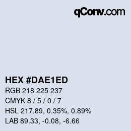 颜色代码: HEX #DAE1ED | qconv.com